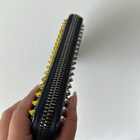 ❌SOLD❌ Christian Louboutin Panettone Wallet Calf Empire/Spikes Mix with Box & DB - Picture 3 of 14
